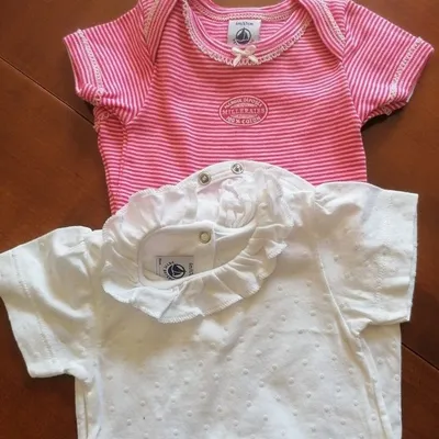 2 bodies fille 6mois petit bateau 